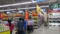 Shenzhen, China: Wal-Mart supermarket is in normal business, this is the landscape of the goods displayed in the supermarket