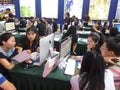Shenzhen, China: wedding services expo, young couples in order wedding services