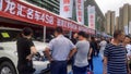 Shenzhen, China: Weekend auto show sales, people are watching cars or buying cars.