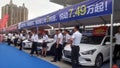 Shenzhen, China: Weekend auto show sales, people are watching cars or buying cars.