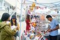 Shenzhen, China: window of the world eurostyle street holds a fair, selling masks popular with young women