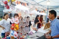 Shenzhen, China: window of the world eurostyle street holds a fair, selling masks popular with young women