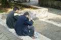 Shenzhen, China: Workers in eating fast food