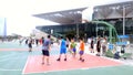 Shenzhen, China: young people play basketball as a leisure sport.
