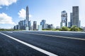 Shenzhen city skyline and asphalt road background Royalty Free Stock Photo