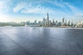 Shenzhen city skyline and square floor background Royalty Free Stock Photo