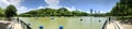 Shenzhen lotus park lake panorama summer view Royalty Free Stock Photo