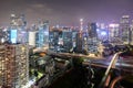 Shenzhen cityscape night aerial, China Royalty Free Stock Photo