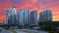 Shenzhen skyline in sunset