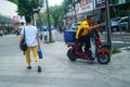 Shenzhen, China: Street takeaway brother, delivering fast food