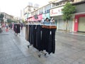 Shenzhen xixiang commercial pedestrian street, many tourists.