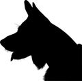 Shepherd dog silhouette vector. German Shepherd. Shepherd Dog Portrait