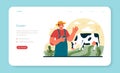 Shepherd with a domestic animals web banner or landing page