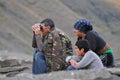 Shepherd family in Xinaliq, Azerbaijan.