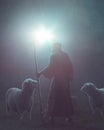 Shepherd on the first Christmas Royalty Free Stock Photo