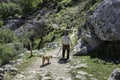 Shepherd with hios sheeps in spain