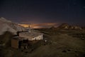 Shepherd hut at desert night Royalty Free Stock Photo