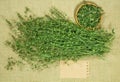 Shepherd purse. Dry herb for use in alternative medicine, phytotherapy