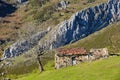 Shepherd\'s hut at La Valencia, near Felechosa village, Aller municpality, Asturias, Spain Royalty Free Stock Photo