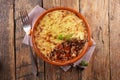 Baked mashed potato with minced beef Royalty Free Stock Photo