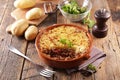 Shepherd`s pie- baked mashed potato with minced beef Royalty Free Stock Photo