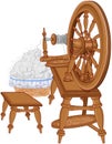 Shepherd Spinning Wheel and Chair Royalty Free Stock Photo