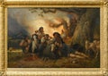 Shepherd struck by lightning, 1844 painting by german painter Jakob Becker