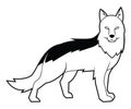 Shepherd Wolf Side View Black And White Illustration