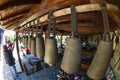 Shepherds bells in the Bulgarian countryside tavern Royalty Free Stock Photo