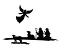 Shepherds silhouette , angels