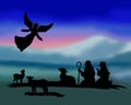 Shepherds silhouette , angels Royalty Free Stock Photo