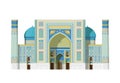 Sher Dor Madrasah, Registan Samarkand, Uzbekistan. Isolated on white background vector illustration