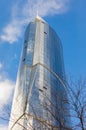 The Sheraton Vancouver Wall Centre in Vancouver BC at the blue sky background. Downtown Vancouver modern architecture