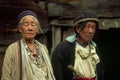 Old Lady wearing traditional Ornaments and Man of Sherdukpen tribe of West Kameng Arunachal Pradesh