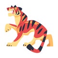 Shere Khan Striped Indian Tiger with Bared Teeth from Jungle Vector Illustration