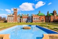 Sheremetev castle palace and park ensemble in the village of Yurino on the bank of the Volga, combination of different