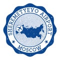 Sheremetyevo Airport Moscow stamp.