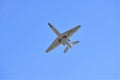 Sheremetyevo, Russia - May 16. 2018. Cessna 680 in flight against the sky