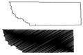 Sheridan County, State of Wyoming U.S. county, United States of America, US map vector illustration, scribble sketch Sheridan