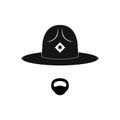 Sheriff avatar. Mustachioed policeman in circle hat. Royalty Free Stock Photo