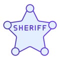 Sheriff badge flat icon. Police badge blue icons in trendy flat style. Star gradient style design, designed for web and