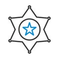 Sheriff Badge Icon Royalty Free Stock Photo