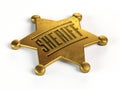 Sheriff badge isolated on white background 3d rendering