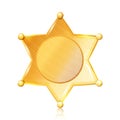 Sheriff Badge Star Vector. Gold Symbol. Municipal City Law Enforcement Department. Isolated On Black Background.
