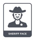sheriff face icon in trendy design style. sheriff face icon isolated on white background. sheriff face vector icon simple and