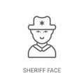 Sheriff face icon. Trendy Sheriff face logo concept on white bac