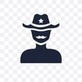 Sheriff face transparent icon. Sheriff face symbol design from P