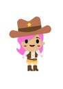 Illustration of a sheriff girl in a cartoon style