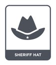 sheriff hat icon in trendy design style. sheriff hat icon isolated on white background. sheriff hat vector icon simple and modern