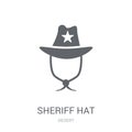 Sheriff Hat icon. Trendy Sheriff Hat logo concept on white background from Desert collection